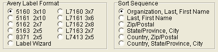 Label Formats and Sort Sequences Screenshot