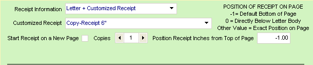 Custom Receipt Options Screenshot